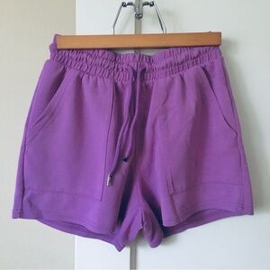 LP Varsity Purple Jersey Drawstring Pockets Cozy Short Shorts
